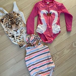 Three girls swim suits, age 3